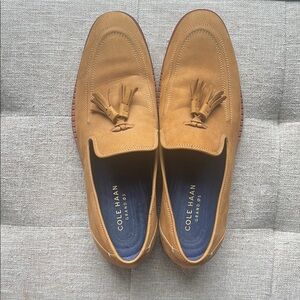 Cole Haan Tan Suede Loafers with Tassels
